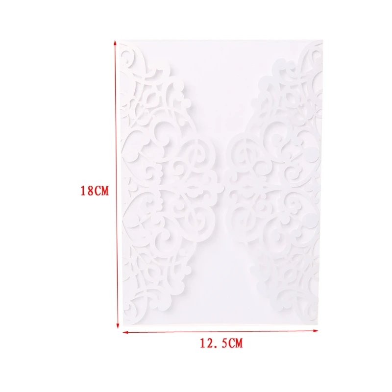  10Pcs Wedding Invitation Cards Kits With Envelopes Seals Personalized Printing D08D - 4.00036E+12