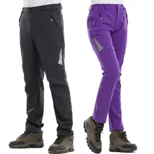 Уличные женские лыжные брюки мужские походные лыжные брюки флисовые термо треккинговые ветрозащитные водонепроницаемые брюки для женщин