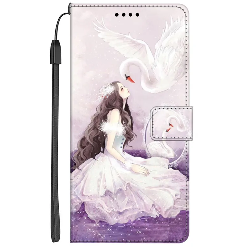 Elegant PU Leather Book Wallet Phone Case with Magnetic Closure and Card Holder Feature
