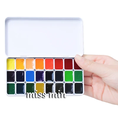 Professional 12/24/36/48 Colors Solid Watercolor Paints Set - Temu