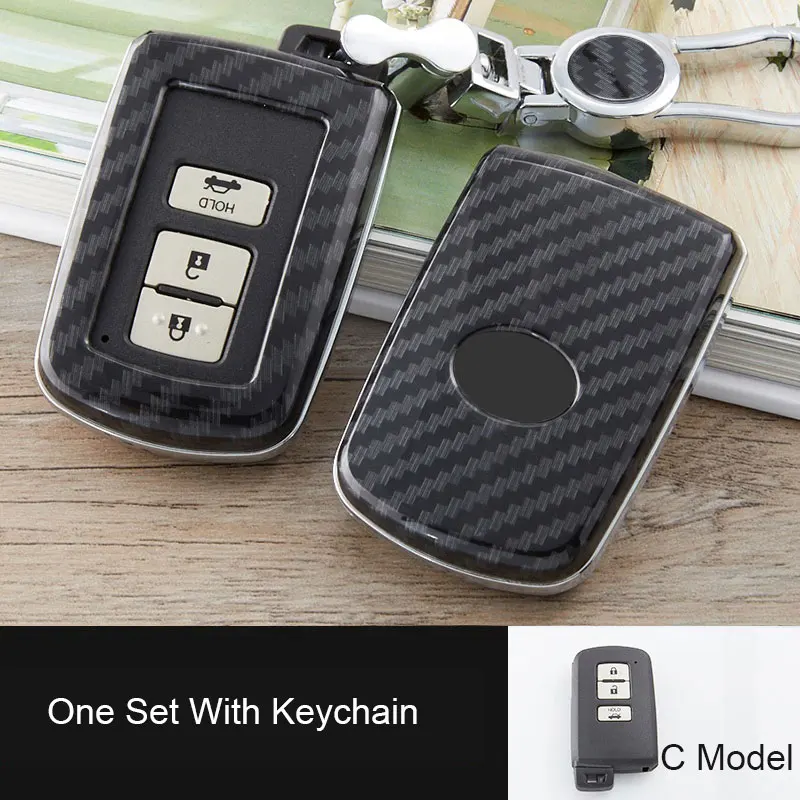 Carbon Car Key Case For Toyota Auris Camry RAV4 Avalon Yaris Verso 2012-2018 2 Buttons Keyless Remote Fob Cover Bag CHR Corolla |