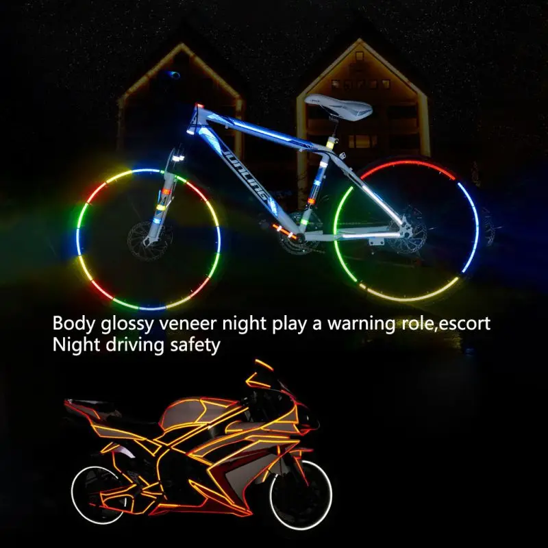 Универсальные высококачественные велосипедные автомобильные Светоотражающие стикеры для мотоциклов, защитная лента для ночной езды