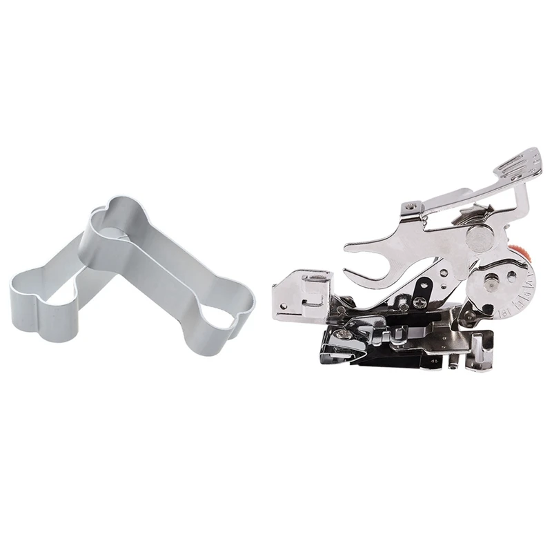 2 Pcs Stainless Steel Baking Cookie Cutter Biscuit Cake Mold &amp 1 Ruffler Presser Foot |