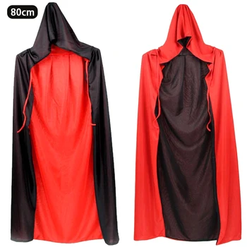 

Death Grim Reaper Cape Long Unisex For Adult Halloween Cloak Reversible Devil Party Cosplay Cotume Scary Masquerade Witch