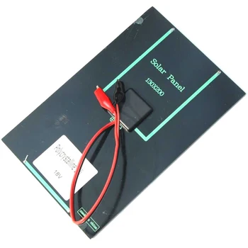 

1 Pcs Silicon Solar Panel 4.2W 18V Portable Climbing Charger Solar Charger Panel With Alligator Clips For DIY Power Charger