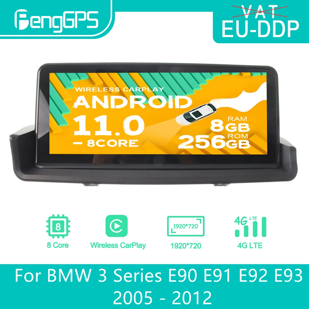 

8GB 256GB Android 11 Car Radio For BMW 3 Series E90 E91 E92 E93 2005 - 2012 Stereo Autoradio Multimedia DVD Player GPS Navi unit