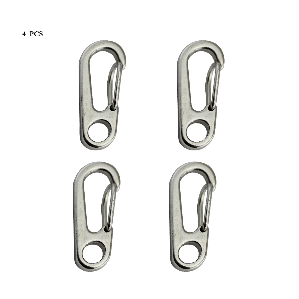 4 pcs  Marine Grade Stainless Steel Carabiner Keychain Hook Outdoor  Cap Driver Bottle Opener Keychain belt rope lanyard clip keychain name tag holder keyring id card cord reel retract pull key chain recoil badge bottle opener