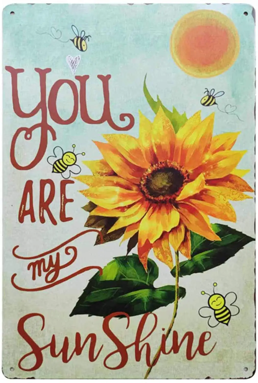 

You are My Sunshine Vintage Metal Rustic Farmhouse Wall Home Decor for Living Room, Bedroom, Bathroom 8X12Inch