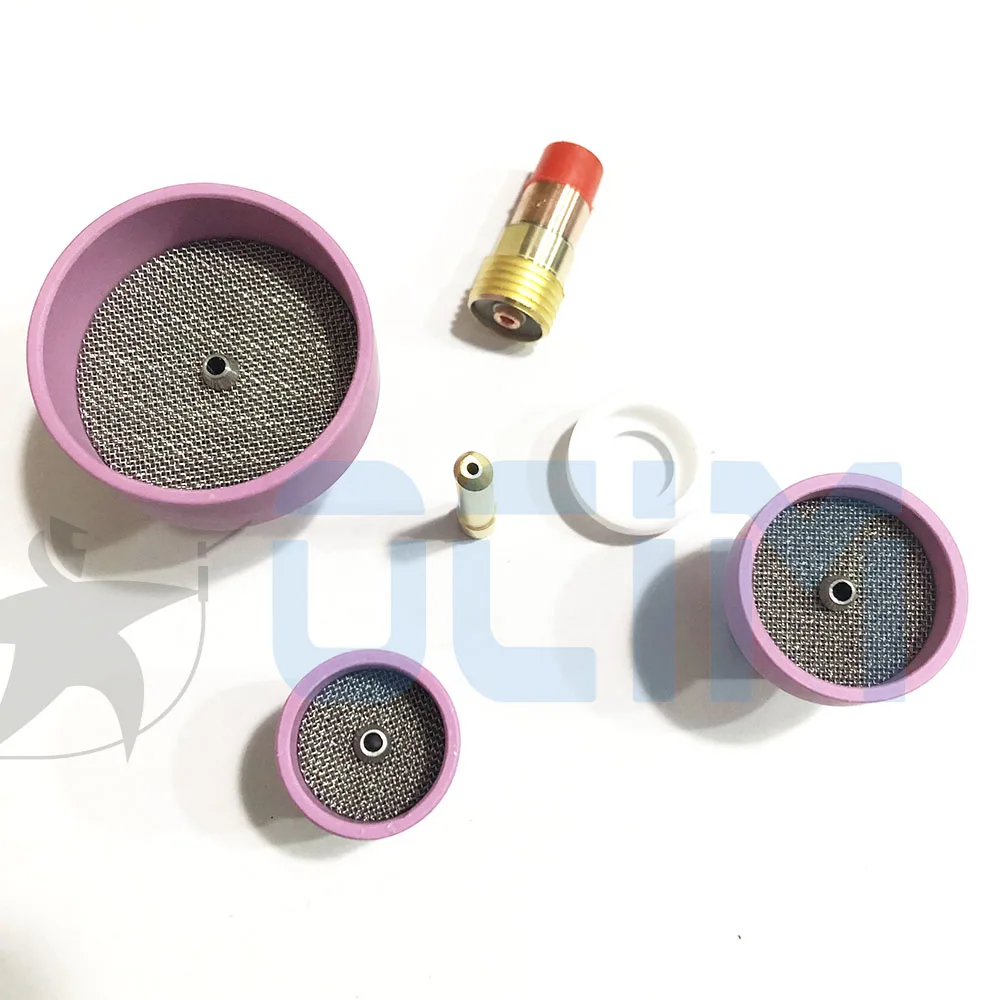 TIG Welding Torch Nozzle Ring Cover Gas Lens Glass Cup Kit For WP17/18/26 Welding Accessories Tool Kit