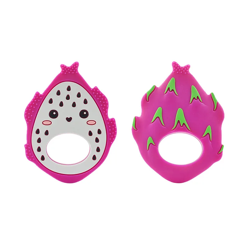 dragon fruit LOFCA 1 шт. питая детский Прорезыватель дракон фрукты еда без бисфенола-а класс игрушки, Силиконовые Прорезыватели ожерелье Подарки кормящих цепочка с зажимом для соски-пустышки - Цвет: dragon fruit