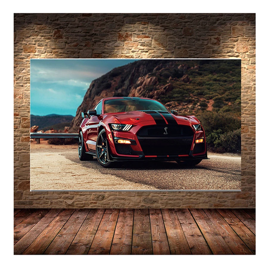 Diamond Painting Kits Ford Mustang in a Cityscape Canvas Diamond