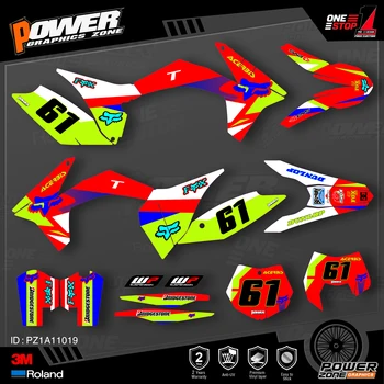 

PowerZone Custom Team Graphics Backgrounds Decals 3M Stickers Kit For KTM SX SXF MX 11-12 EXC XCW Enduro 12-13 125 to 500cc 19
