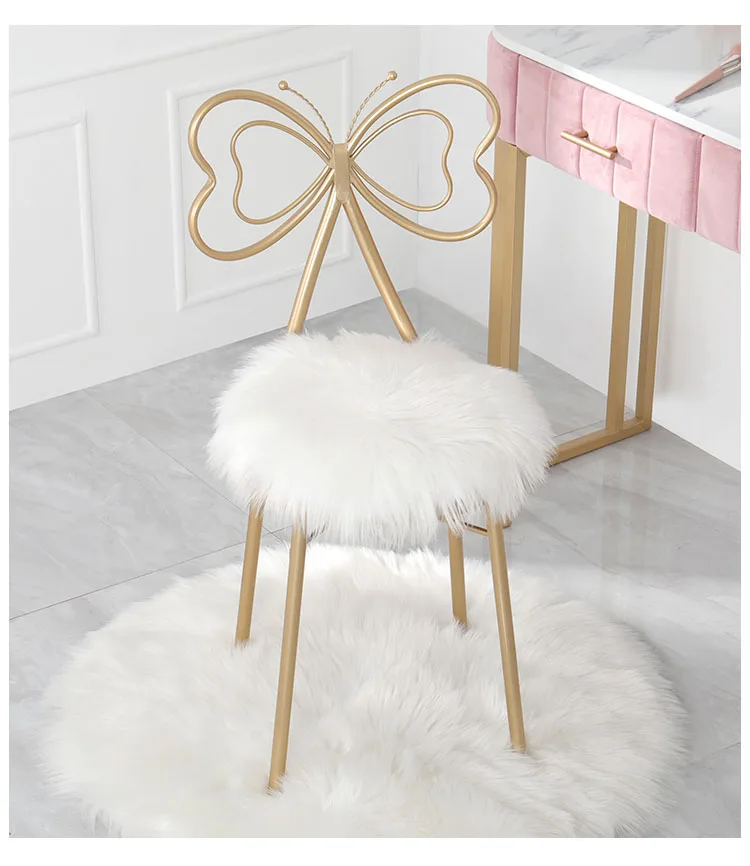 Chair Living Room Chairs Metal Butterfly Bow Backrest Make Up Dining Chair Desk Chairs кресло для отдыха chaises Salle Manger