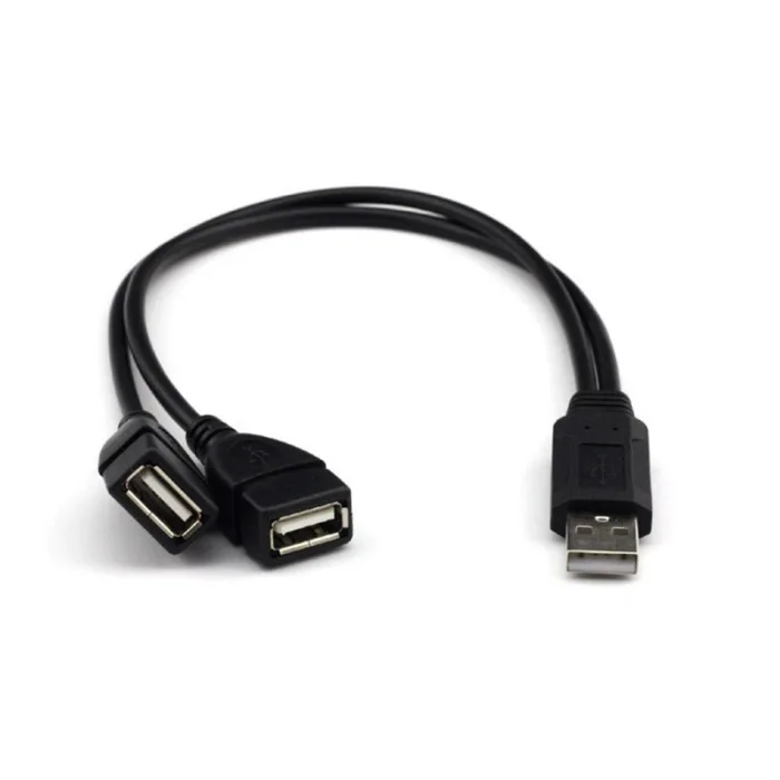 Адаптер usb-кабель 2,0 1 мужчина к 2 двойной гнездовой разъем Y сплиттер прочный шнур питания VDX99