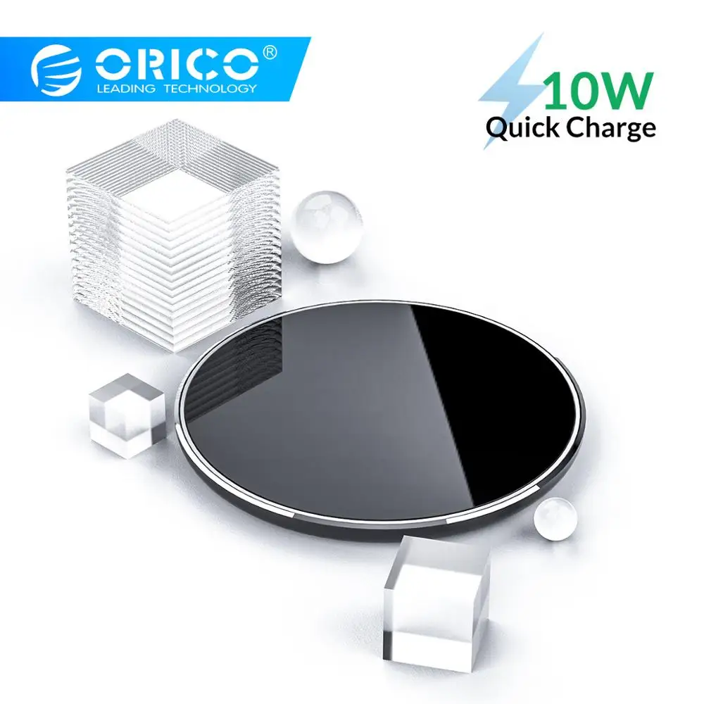 

ORICO 10W Mirror Wireless Phone Charging Pad Qi Wireless Charger with Charging Receiver for iPhone Samsung Huawei Xiaomi
