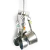 Pet Bird Parrot Toys 4 Stainless Steel Pots String Bird Chewing Bite Toys Acrylic Cage Accessories Pets Birds Supplies 3