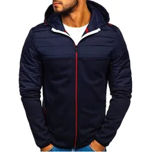 Брендовая Новинка, мужская куртка, зимняя теплая ветрозащитная толстовка с карманом на молнии, модная мужская облегающая дизайнерская Высококачественная уличная одежда с капюшоном