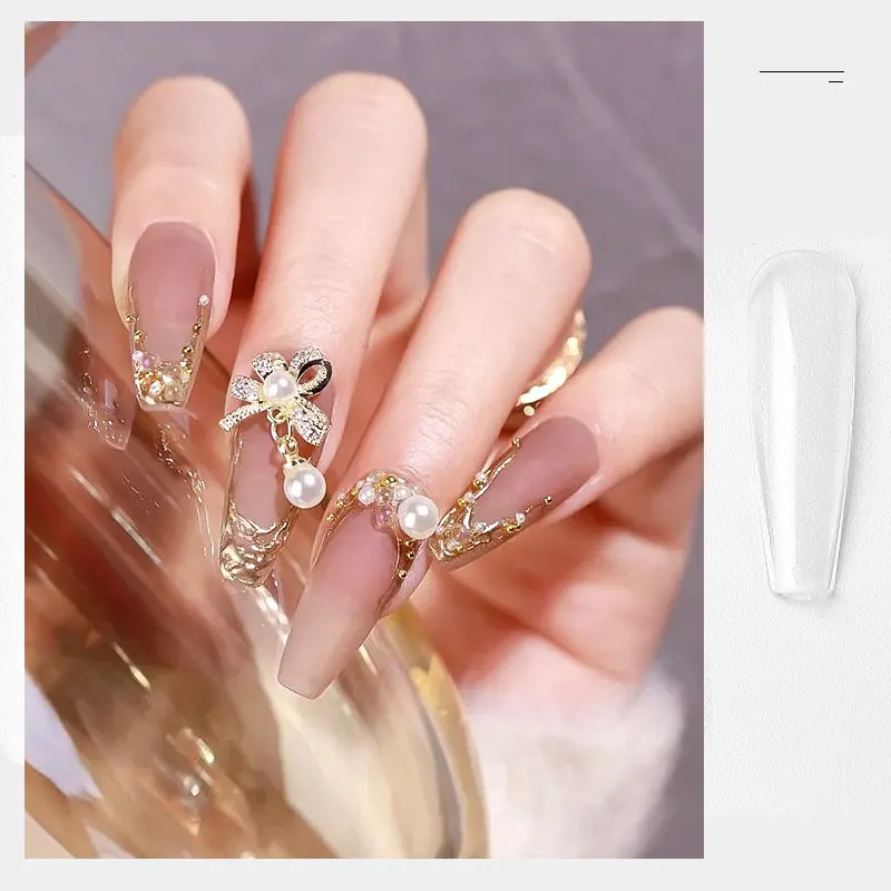 10 Size Transparent Color Fake Nail Tips Accessories for Building 100Pcs/Set Fashion DIY Artificial Nails with Design 2021