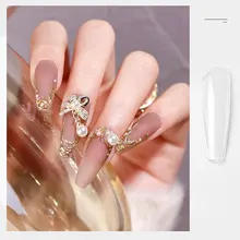 10 Size Transparent Color Fake Nail Tips Accessories for Building 100Pcs/Set Fashion DIY Artificial Nails with Design 2021