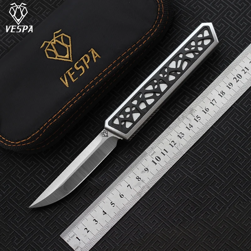 

VESPA Dark star Knife Blade:M390(Satin)Handle:7075Aluminum+CF,survival outdoor EDC hunt Tactical tool dinner kitchen knife
