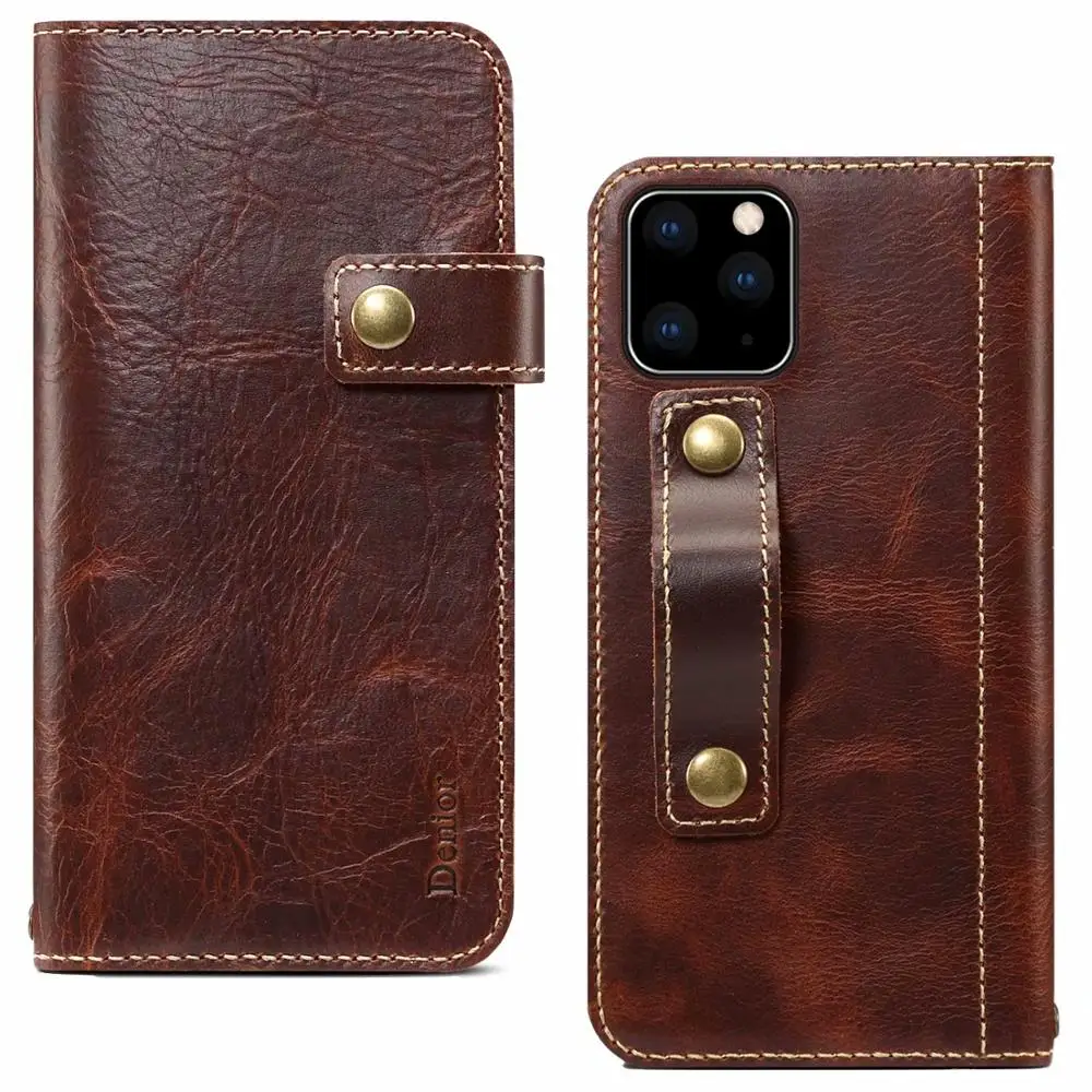 

JCOVRNI Leather oil wax clamshell purse set for iPhone11promax 11pro 11 with card slot soft shell for iPhone xsmax 7 8plus case