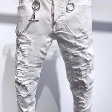 DSENQI Новые мужские джинсы Рваные для DSQ джинсы брюки байкерские Джинсы Верхняя одежда мужские брюки A335