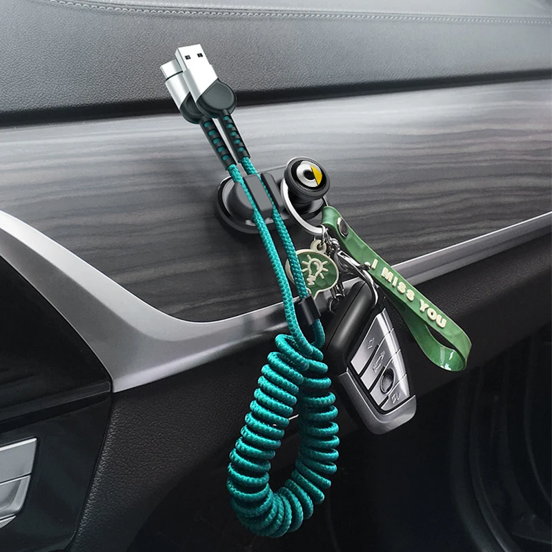 Car Hook Phone Data Cable Storage Hook Sticker Interior Accessories For Smart Fortwo Forfour City-Coupe Crossblade 451 453 450
