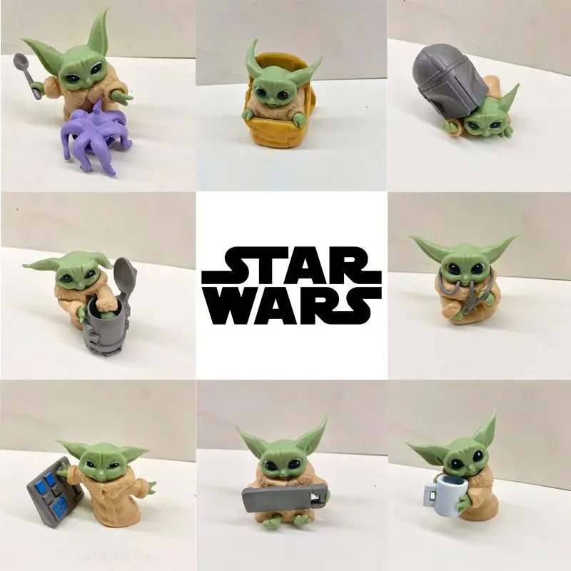 8 Pz/Set Disney Star Wars Baby Yoda Action Figure Giocattoli 5-6Cm Star Wars Yoda Baby Anime Figure Giocattoli Yoda Regali Di Natale Per Bambini