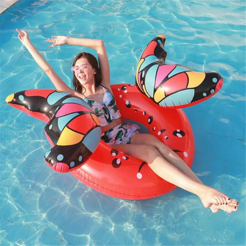Красные кольца с бабочкой летние Надувные Бассейн Плот надувной лебедь-на кресло для бассейна плавательные плоты вечерние игрушки для воды