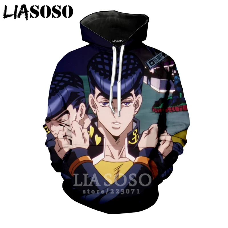 3 LIASOSO для мужчин и женщин Джонатан Joestar Толстовка 3D принт аниме JoJo причудливая приключенческая Толстовка Повседневный Топ пуловер с круглым вырезом A317-18 - Цвет: 3