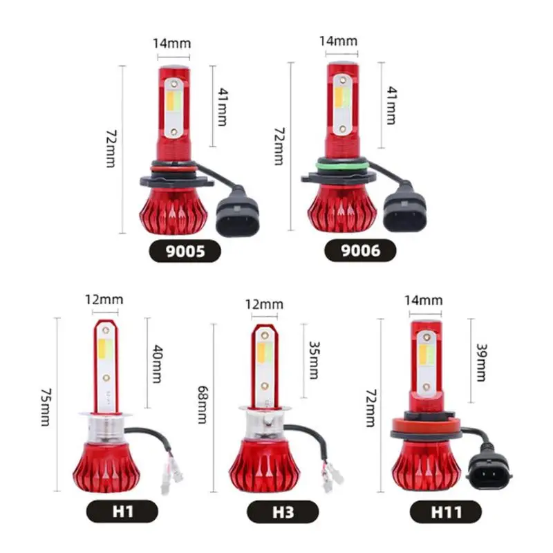 VODOOL 2 шт. H1 H3 H7 H11 9005 9006 автомобиля светодиодный лампы 9-36V 3000K 6000K 8000K желтого цвета Ice Blue COB светодиодный автомобильный противотуманный фонарь светильник лампочка