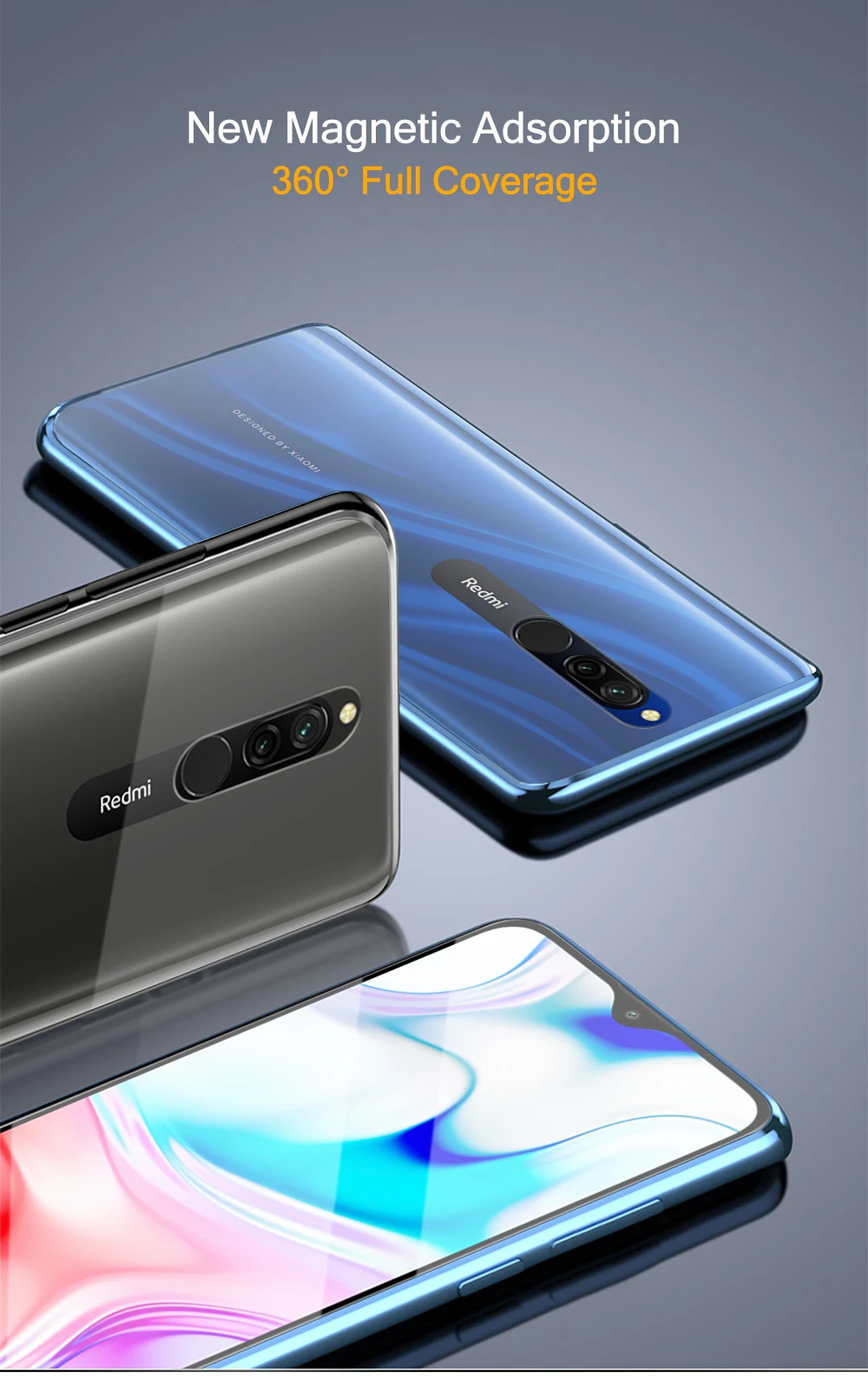 Двухсторонний стеклянный Магнитный адсорбционный чехол для Xiaomi Redmi 8 8A 360, полное покрытие, металлический бампер, чехол для Redmi Note 8 Pro