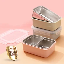 304 нержавеющая сталь японский контейнер для завтрака портативный Студенческая порционная коробка Bento для хранения еды контейнер