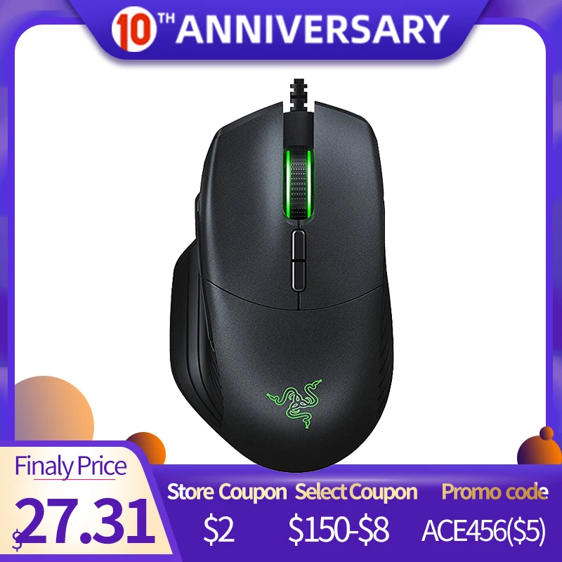 $5 купон Razer Basilisk незаменимая Проводная игровая мышь 6400 точек/дюйм оптический