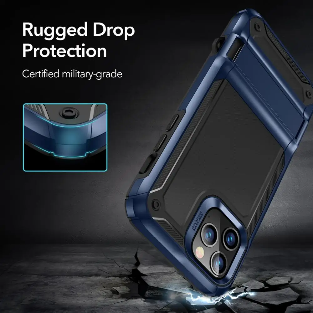 ESR Luxury Case for iPhone 12 Pro Heavy Duty Kickstand Phone Case for iPhone 12 Back Cover Shockproof Protective Case with Stand