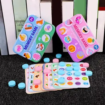 

Funny Memory Puzzles Wooden Toy Children Desktop Interactive Memory Game Box Chess Jigsaw Puzzle Educational Toys for Kids