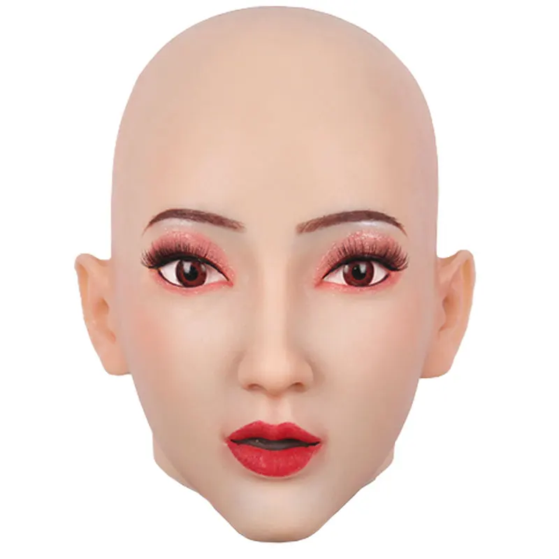 

Realistic Silicone Halloween Mask Face Of Human Skin For Fool's Day Fancy Ball Masquerade Crossdresser Cosplay Spoof Tricky Prop