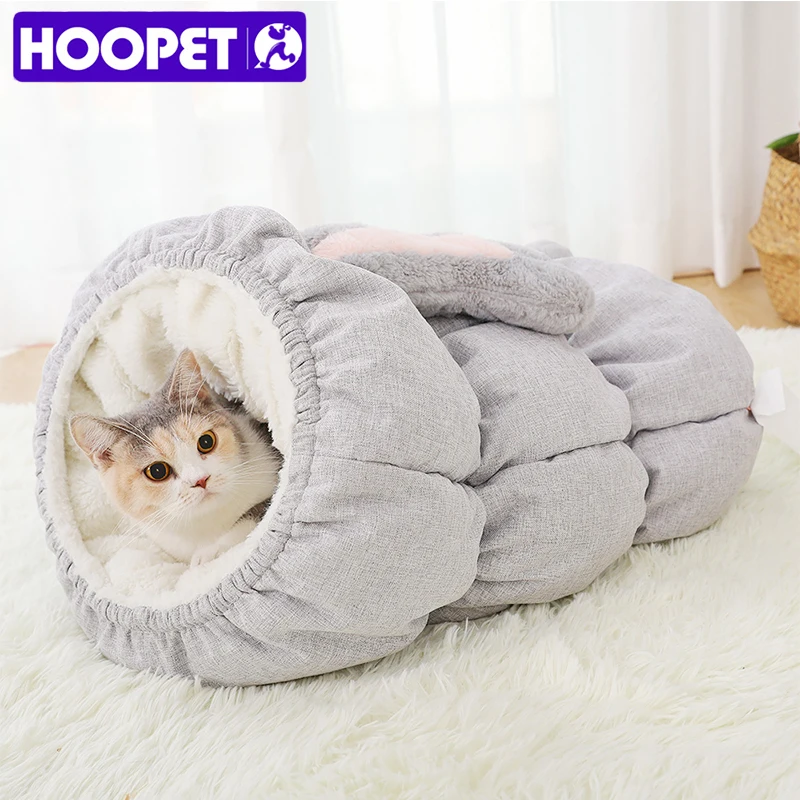 Мягкая длинная плюшевая кровать для кошек HOOPET маленьких собак гнездышко зимняя