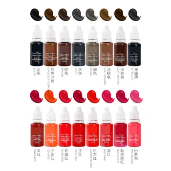 

12PCS Professional Tattoo Ink Pigment 15ML 12 Colors for Permanent Eyebrow Lip Makeup Tattoo Machine