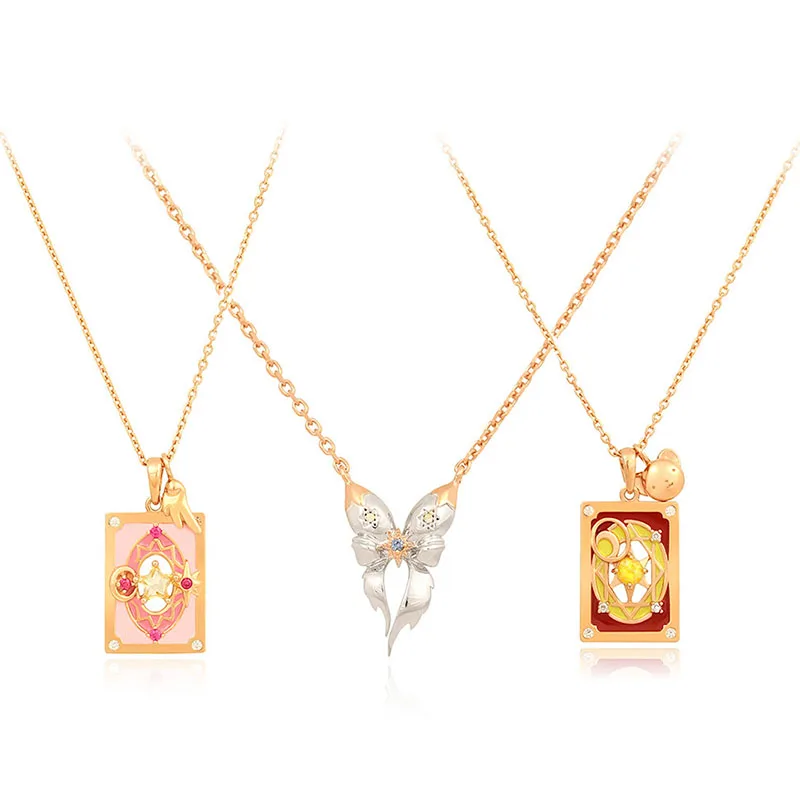

cardcaptor sakura clear card clow card Flight ribbon 925 silver necklace jewelry Anime Toy cute