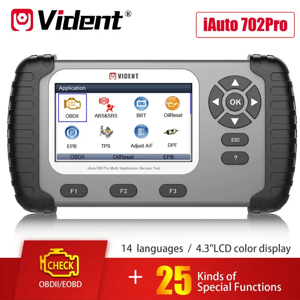 Видент iAuto702 Pro 702Pro OBD2 диагностический инструмент ABS/СРС/SAS/TPMS/EPB/масляный