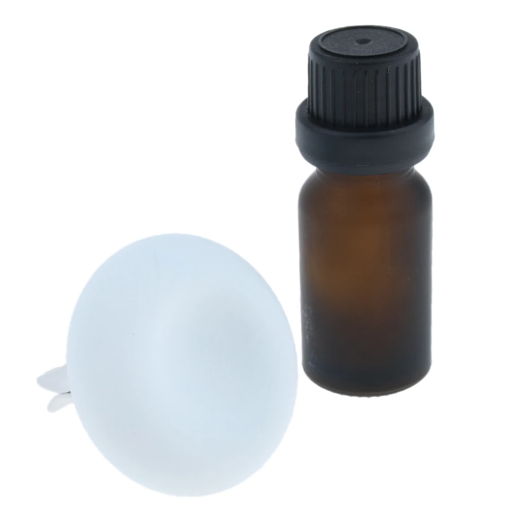 Mini Diatomite Earth Car Vehicle Essential Oils Diffuser Vent Clip + 10ml Glass Empty Bottle Vial Container Kit