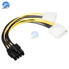 Dual Molex LP4 4 Pin to 8 Pin PCI-E Express Connectors Converter Adapter Power Cable Wire ► Photo 2/6