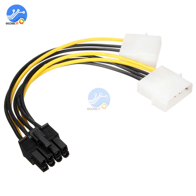 Двойные разъемы Molex LP4 4 Pin к 8 PCI E Express конвертер адаптер кабель питания провод|pin 8|pin
