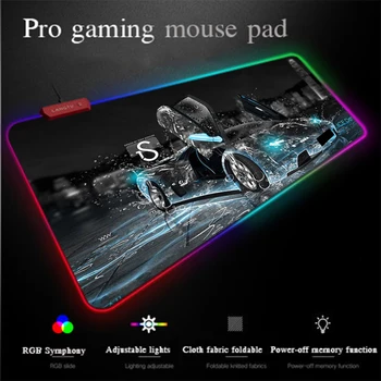 

Yuzuoan Custom RGB Mouse Pad USB LED Colorful Lighting Backlight Deformation Locomotive Office Large Computer Keyboard Pad 90X40