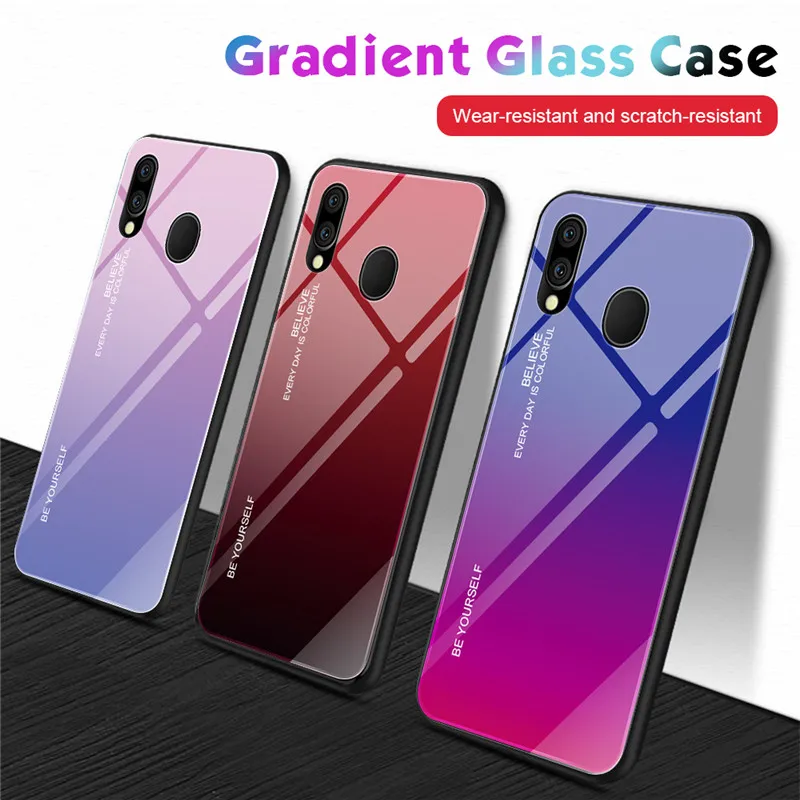 Coque Funda чехол для samsung Galaxy M20 M205 Жесткий задний защитный из закаленного стекла