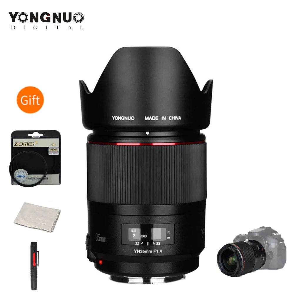 US $456.25 YONGNUO YN35mm F14 WideAngle Prime Lens Full Frame Lense For Canon DSLR Cameras 70D 80D 5D3 MARK II 5D2 5D4 600D 7D2 6D 5D