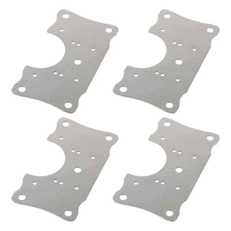 Kit de placa de reparación de bisagra de mariposa, accesorios de acero inoxidable para puerta de muebles, armario de herramientas, 4 unidades