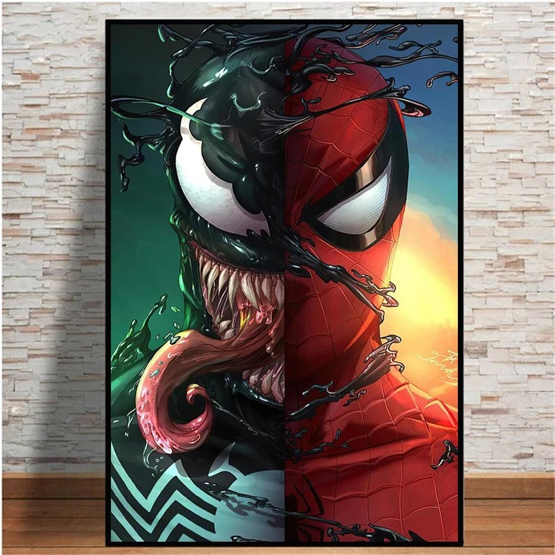 Lienzo de Spiderman y Venom para decoración del hogar, imagen de película  de Marvel de Disney, póster, arte de pared, pintura sin marco para  dormitorio|Pintura y caligrafía| - AliExpress