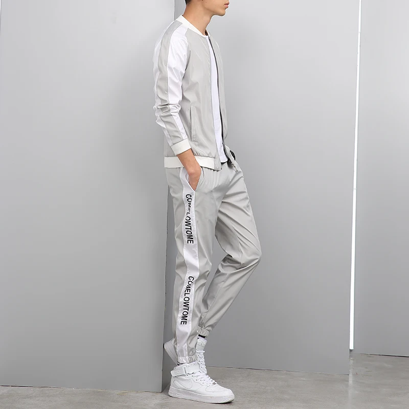 Spring New Men Casual Sets Zipper Patchwork Tracksuits 2020 Mens Hip Hop Streetwear Sporting Suit Male Jacket+Pants Loose Sets Spring New Men Casual Sets Zipper Patchwork Tracksuits 2020 Mens Hip Hop Streetwear Sporting Suit Male Jacket+Pants Loose Sets